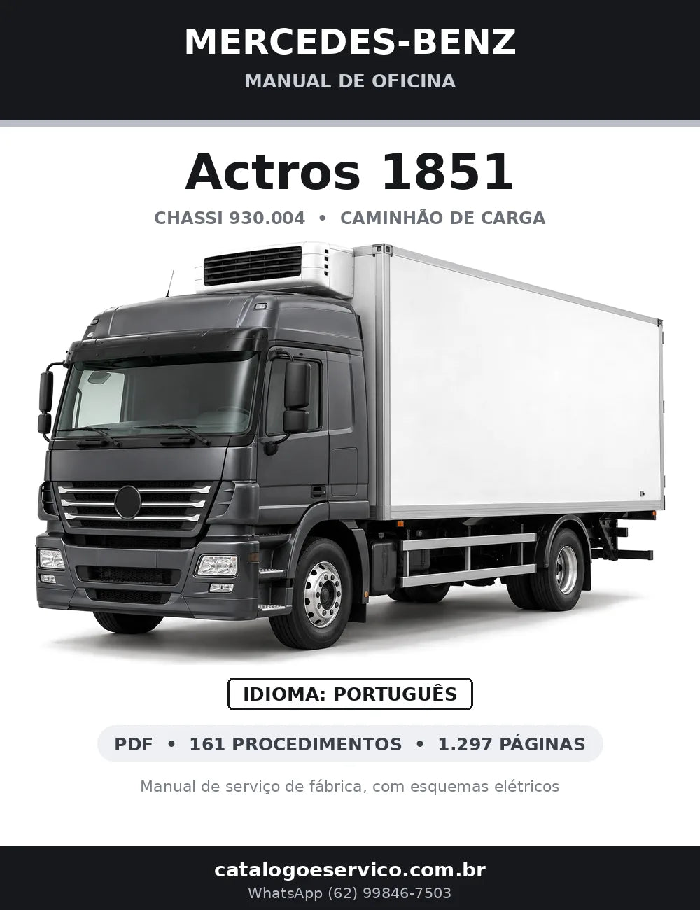 Capa do manual de oficina Mercedes-Benz Actros 1851