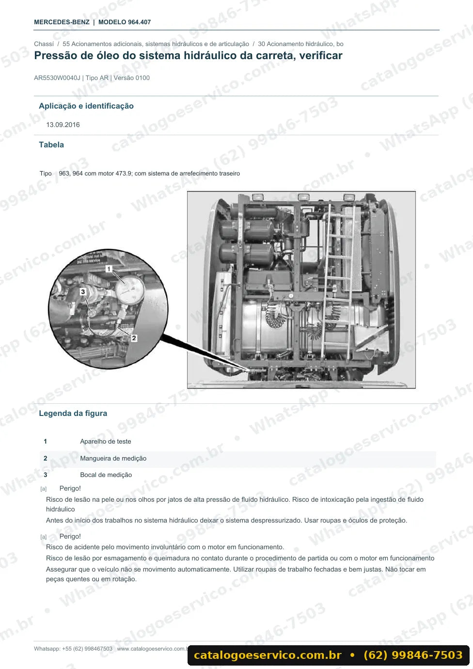 Página de procedimento do manual de oficina Mercedes-Benz Actros 1852 AS