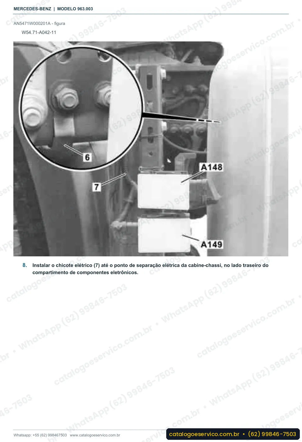 Página de procedimento do manual de oficina Mercedes-Benz Actros 2030