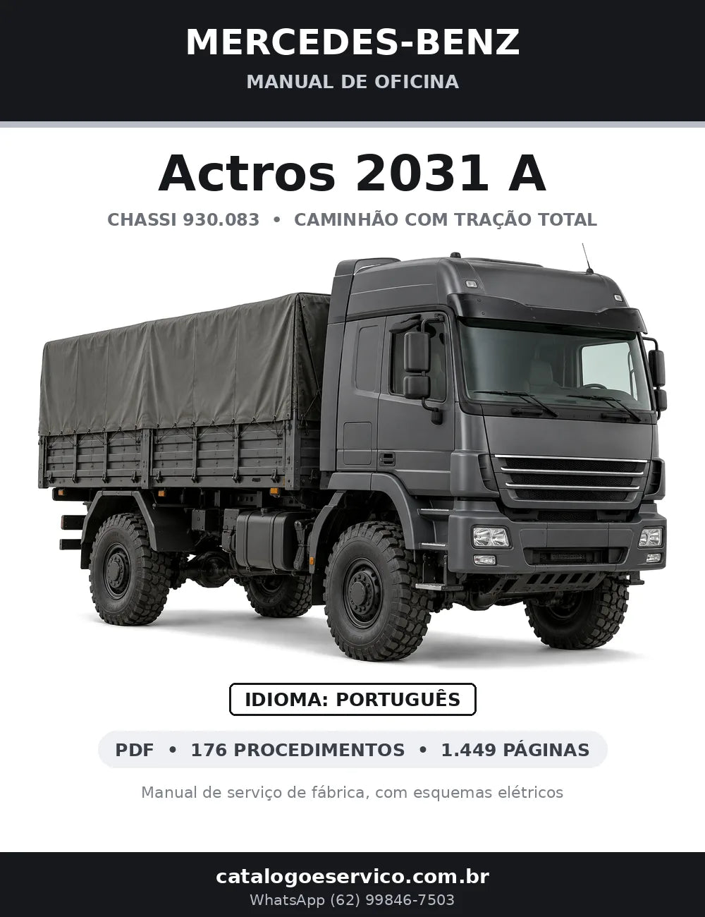 Capa do manual de oficina Mercedes-Benz Actros 2031 A