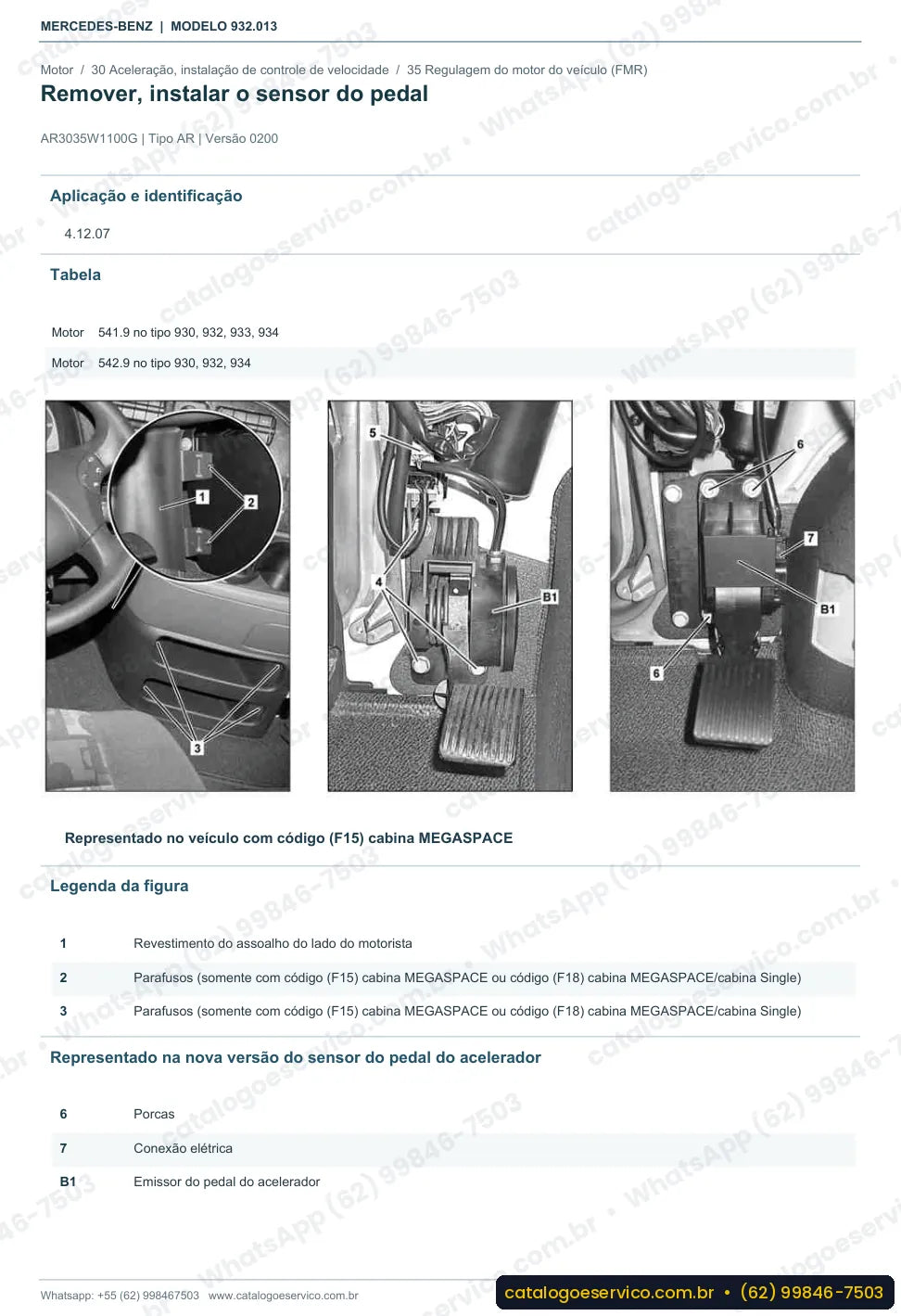 Página de procedimento do manual de oficina Mercedes-Benz Actros 2031 K
