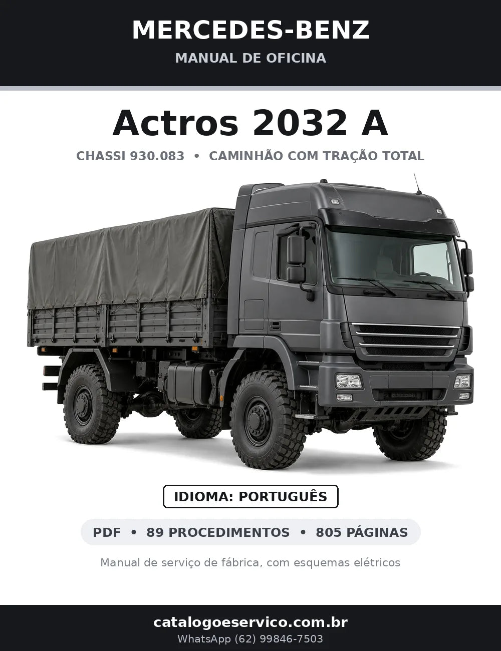 Capa do manual de oficina Mercedes-Benz Actros 2032 A