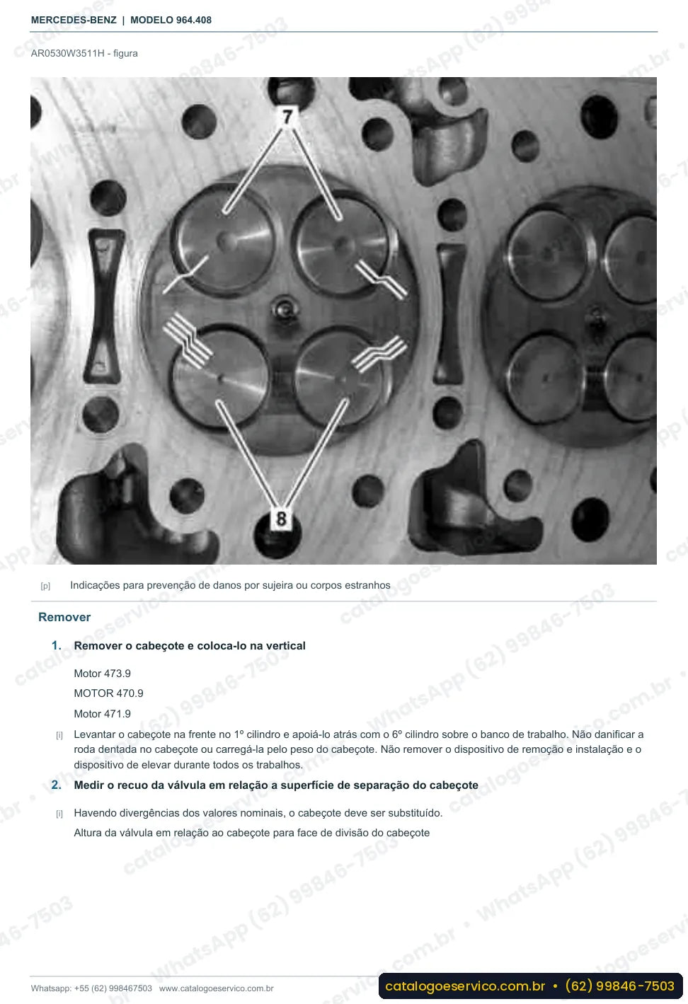 Página de procedimento do manual de oficina Mercedes-Benz Actros 2033 AS