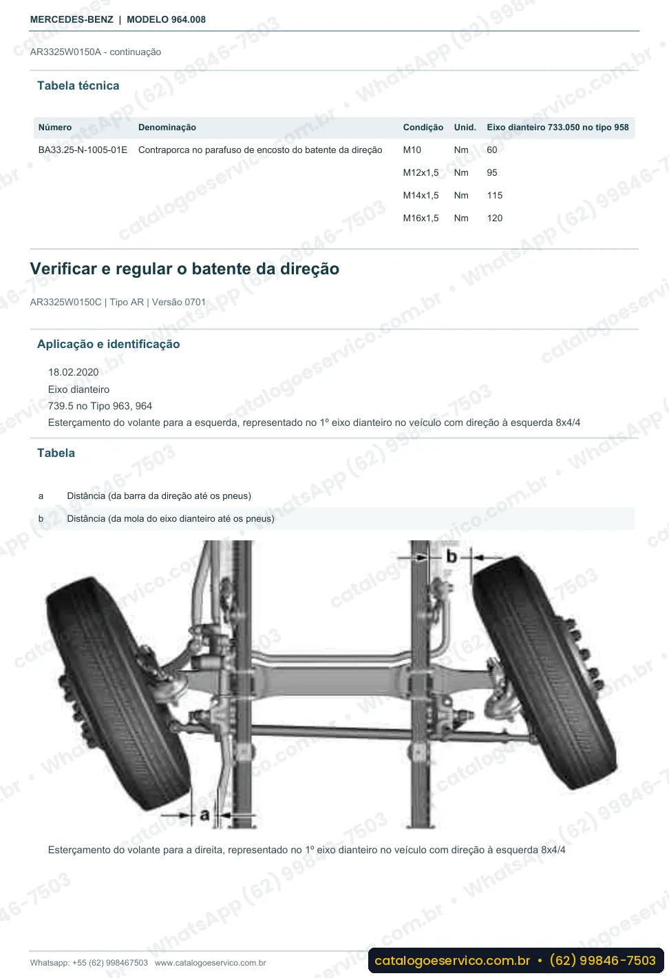 Página de procedimento do manual de oficina Mercedes-Benz Actros 2036 A