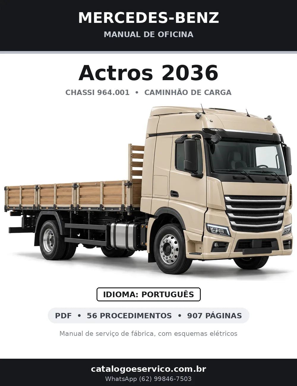 Capa do manual de oficina Mercedes-Benz Actros 2036