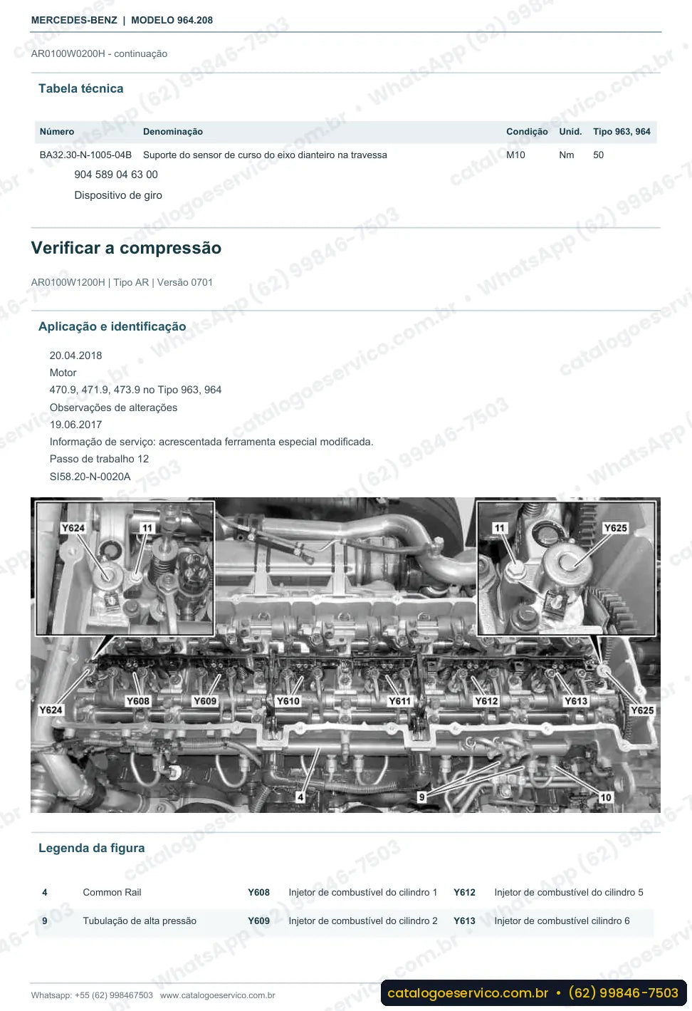 Página de procedimento do manual de oficina Mercedes-Benz Actros 2046 AK
