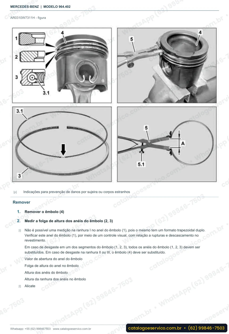 Página de procedimento do manual de oficina Mercedes-Benz Actros 2046 LS