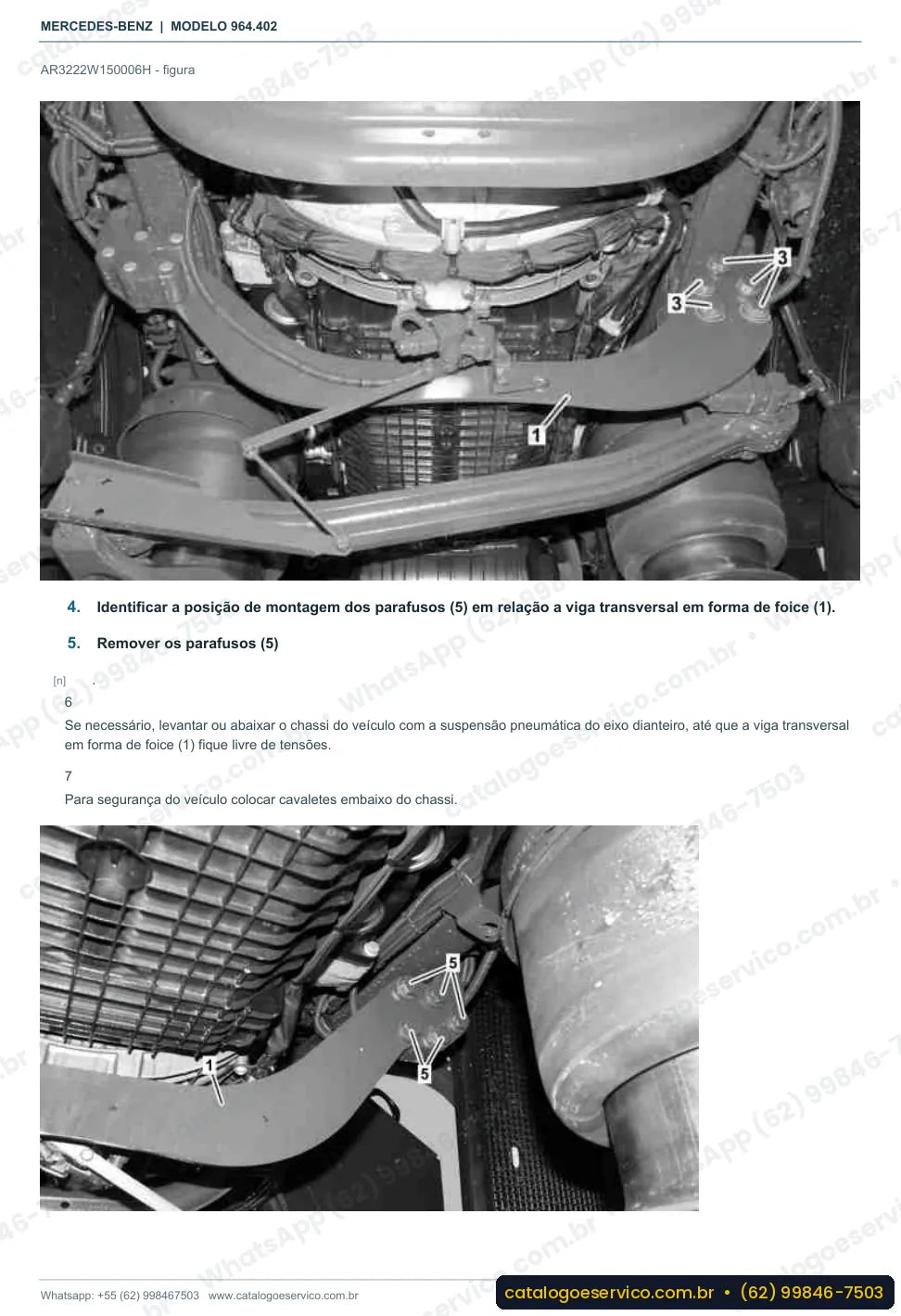 Página de procedimento do manual de oficina Mercedes-Benz Actros 2046 LS