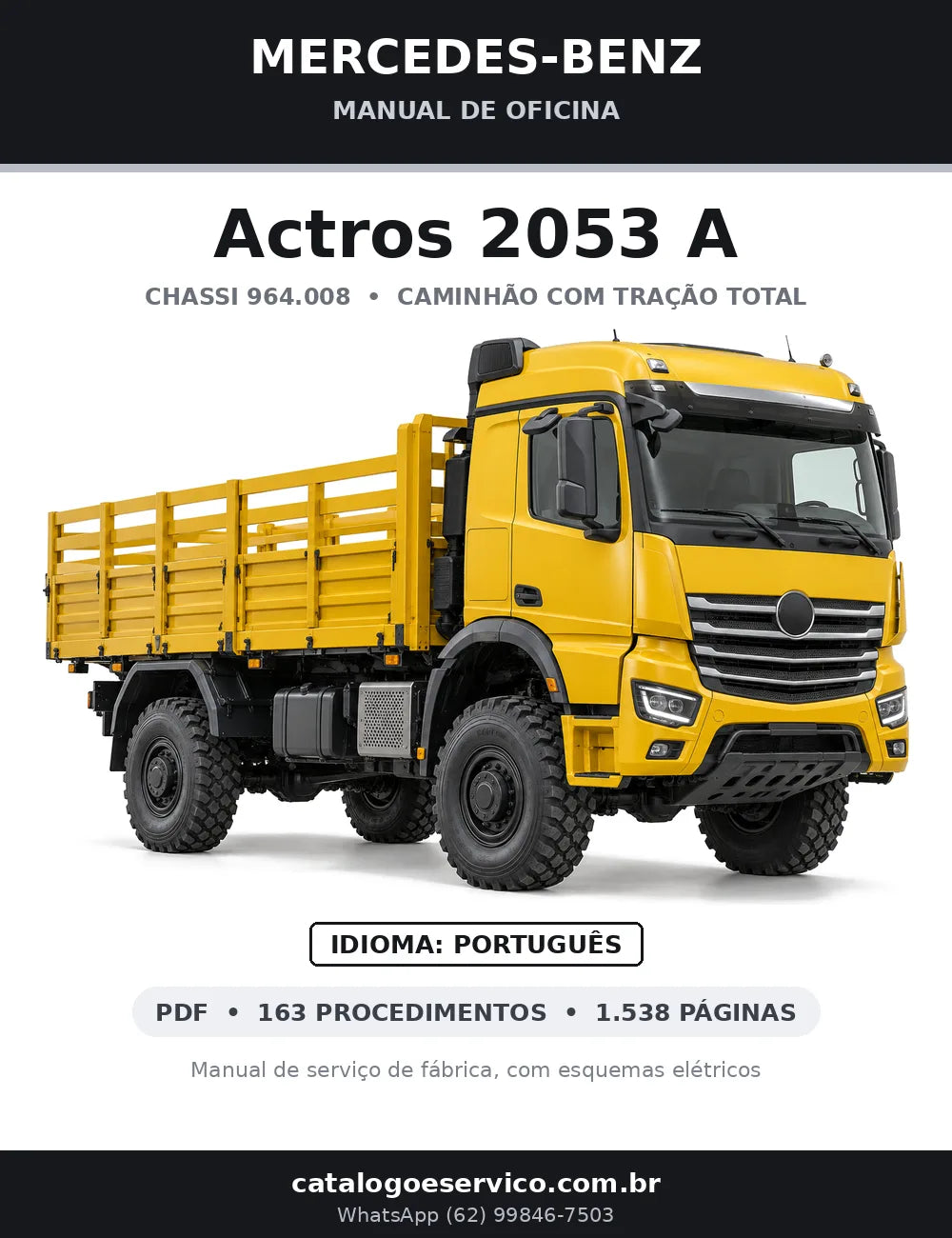 Capa do manual de oficina Mercedes-Benz Actros 2053 A
