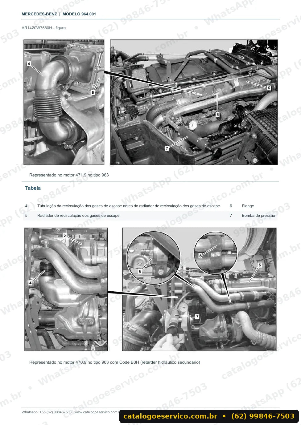 Página de procedimento do manual de oficina Mercedes-Benz Actros 2053