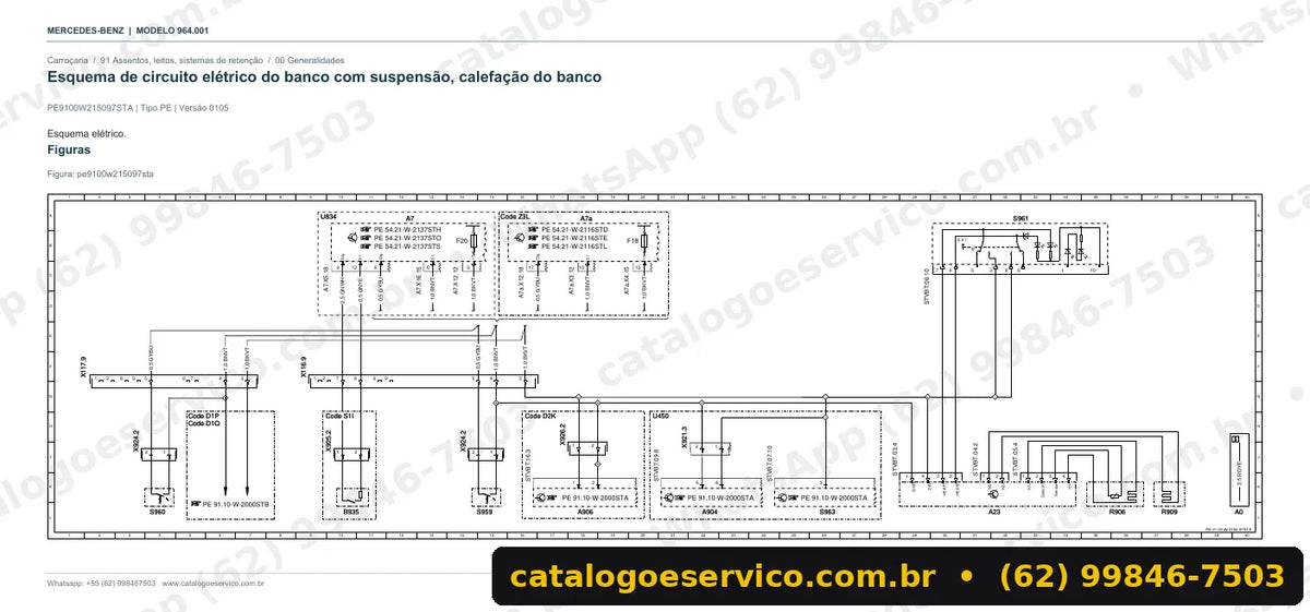 Página de esquema elétrico do manual Mercedes-Benz Actros 2053