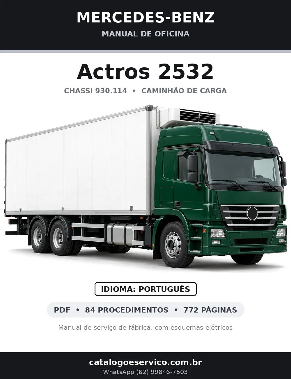 Capa do manual de oficina Mercedes-Benz Actros 2532