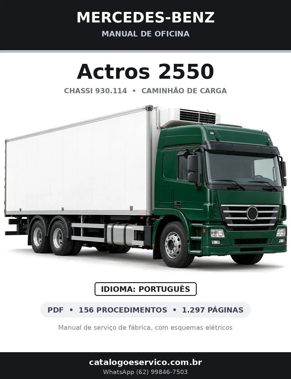 Capa do manual de oficina Mercedes-Benz Actros 2550