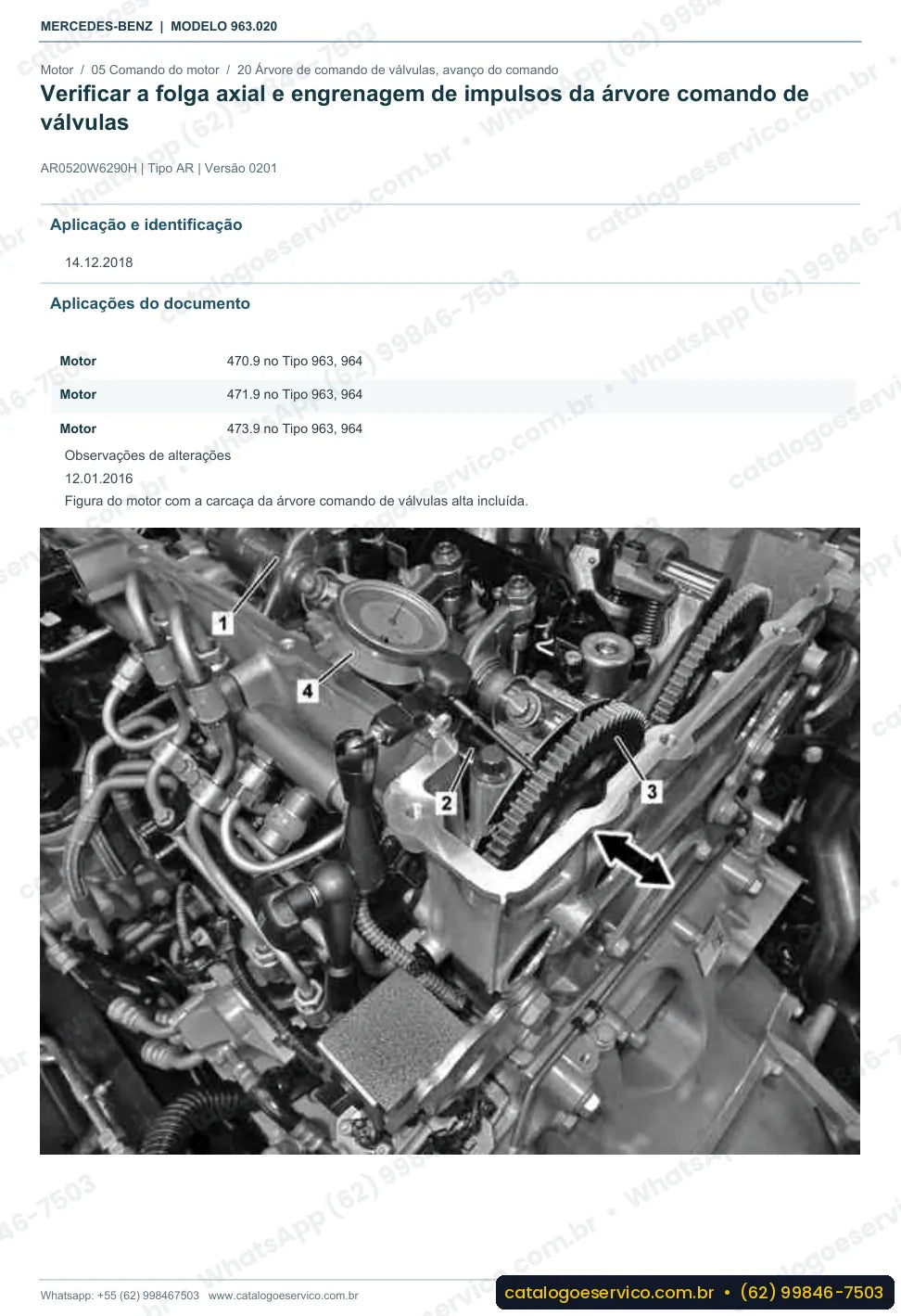 Página de procedimento do manual de oficina Mercedes-Benz Actros 2553 L