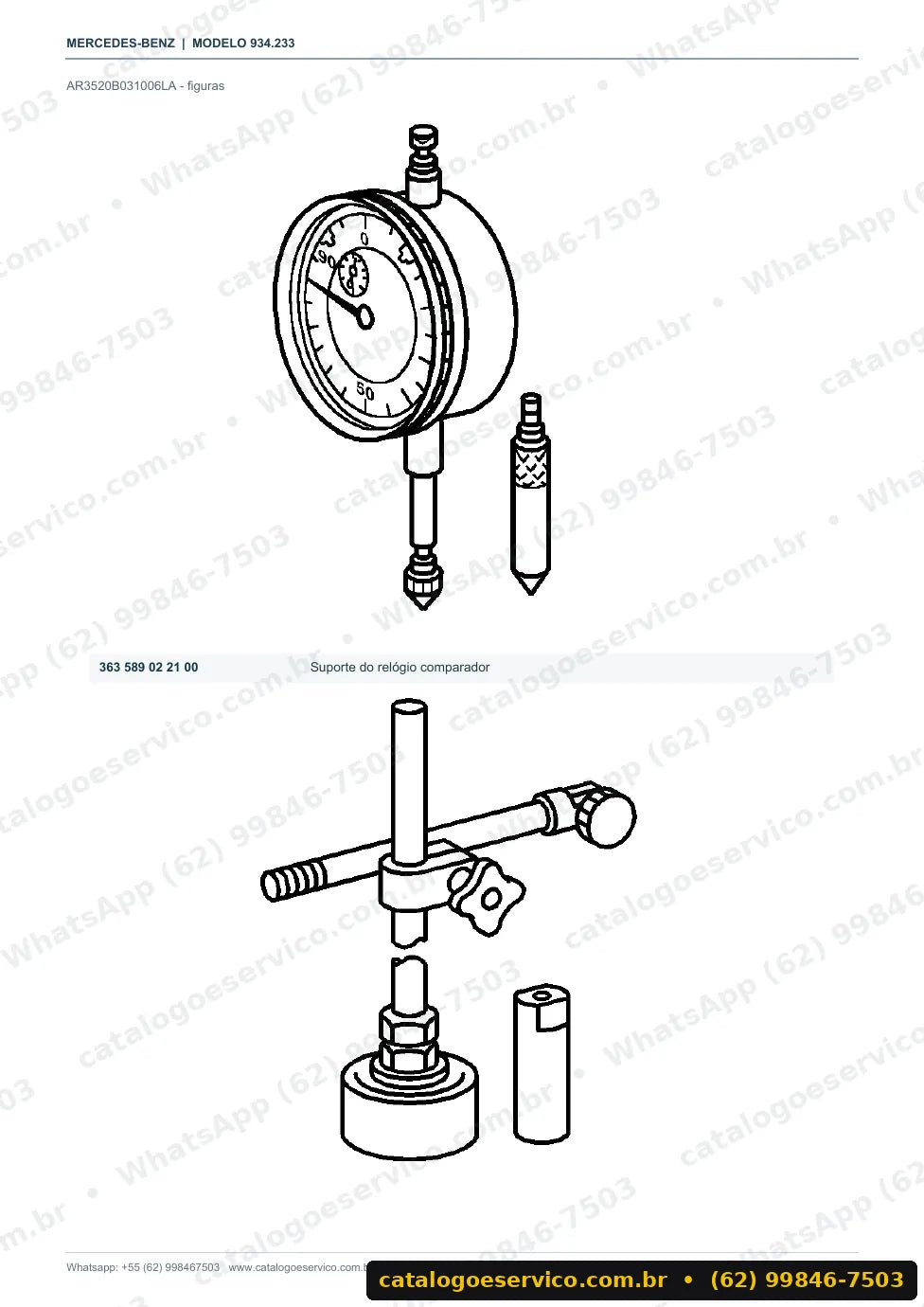 Página de procedimento do manual de oficina Mercedes-Benz Actros 2554 LS