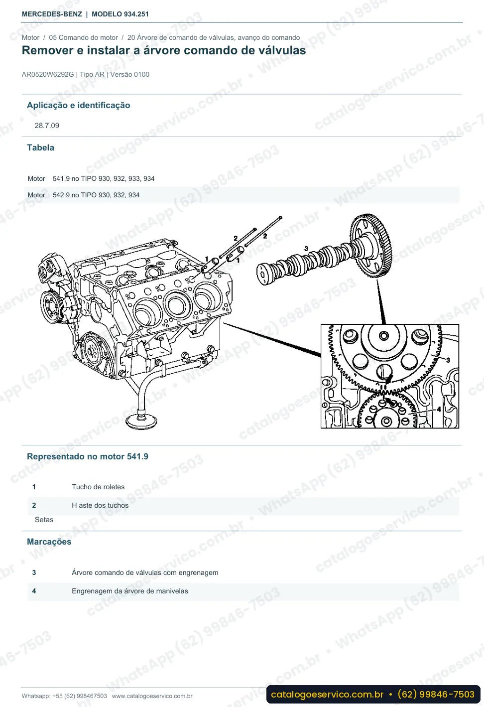 Página de procedimento do manual de oficina Mercedes-Benz Actros 2635 LS