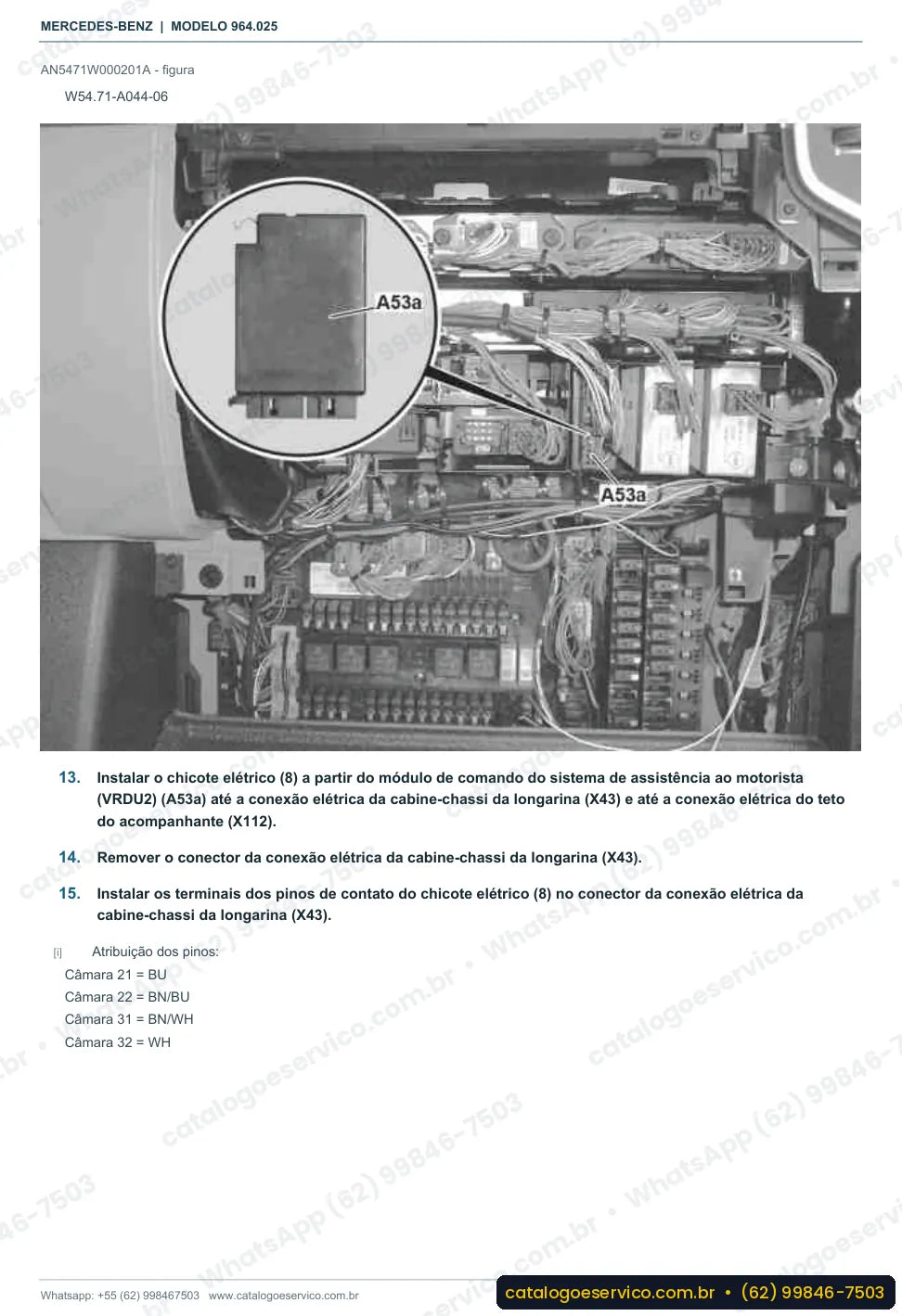 Página de procedimento do manual de oficina Mercedes-Benz Actros 2636 L