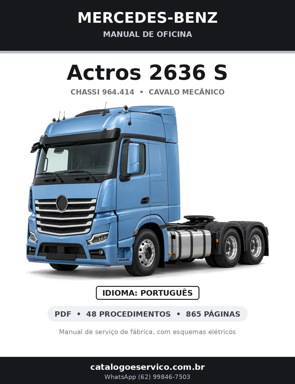 Capa do manual de oficina Mercedes-Benz Actros 2636 S