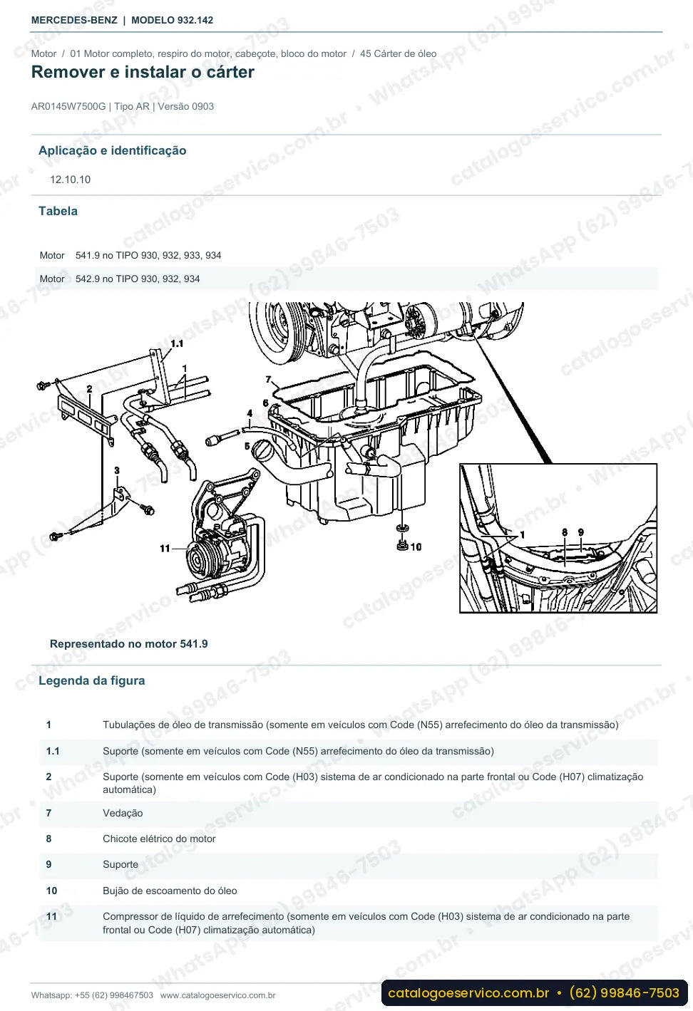 Página de procedimento do manual de oficina Mercedes-Benz Actros 2640 K