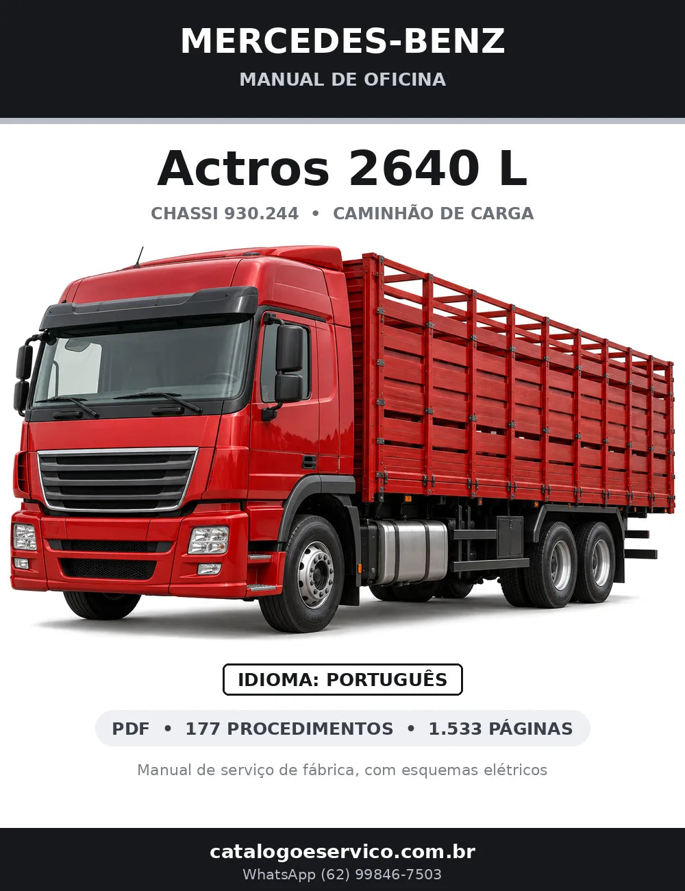 Capa do manual de oficina Mercedes-Benz Actros 2640 L