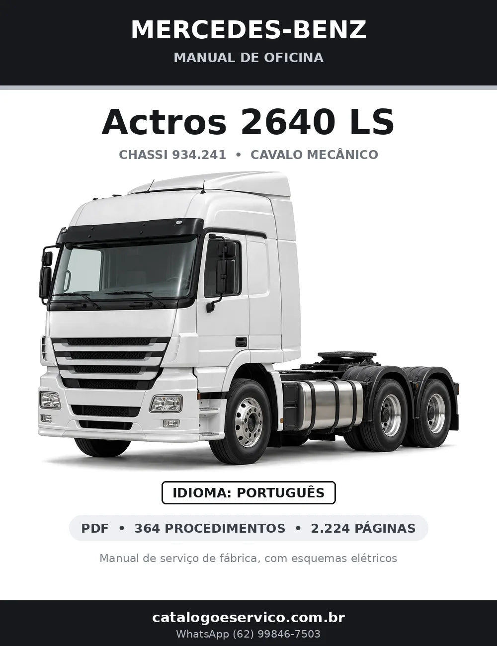 Capa do manual de oficina Mercedes-Benz Actros 2640 LS