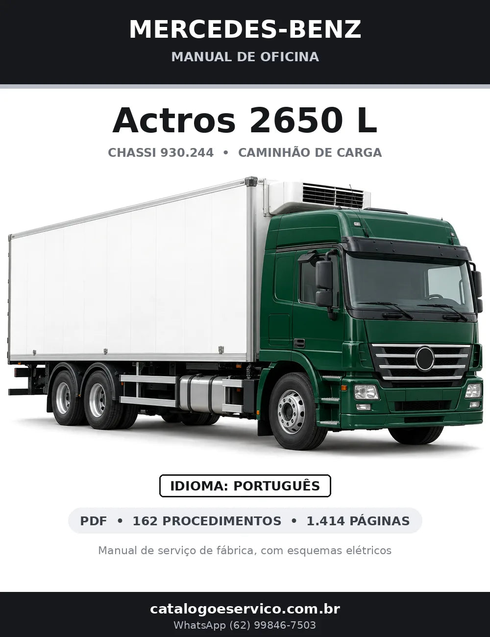 Capa do manual de oficina Mercedes-Benz Actros 2650 L