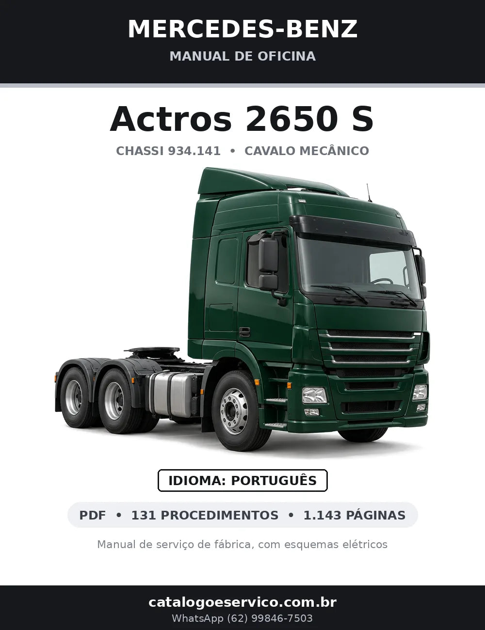 Capa do manual de oficina Mercedes-Benz Actros 2650 S