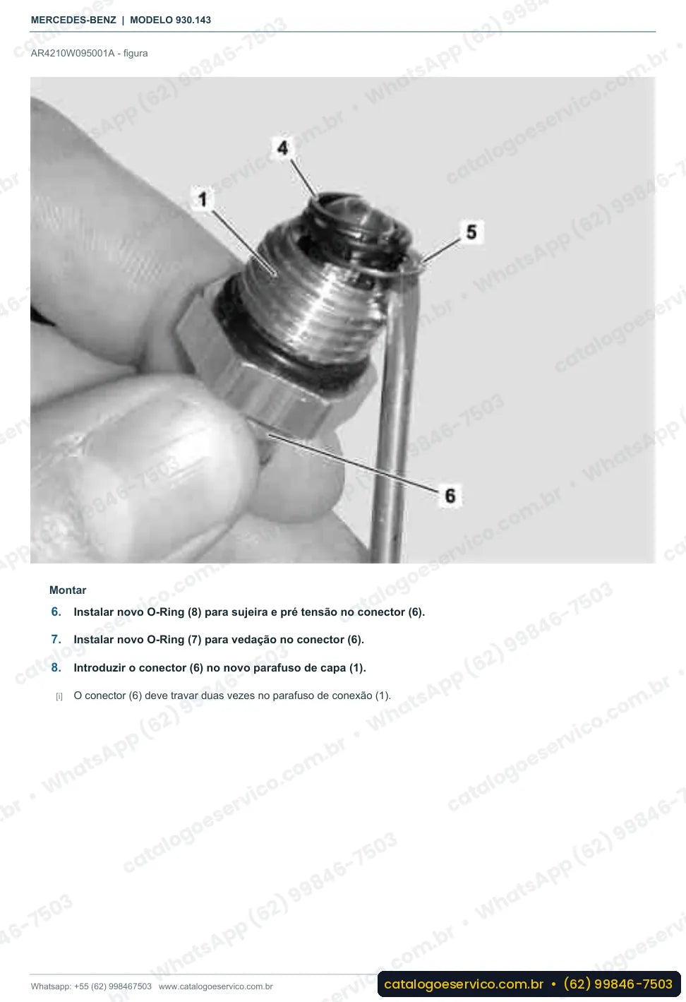Página de procedimento do manual de oficina Mercedes-Benz Actros 2650
