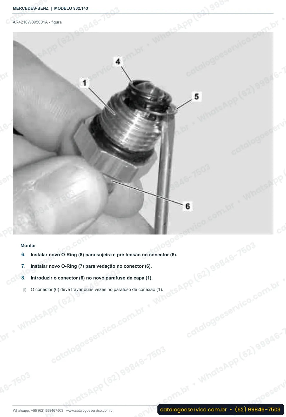 Página de procedimento do manual de oficina Mercedes-Benz Actros 2651 K