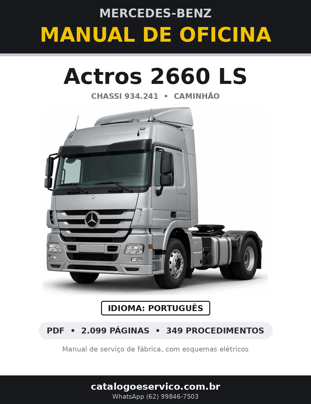 Capa do manual de oficina Mercedes-Benz Actros 2660 LS