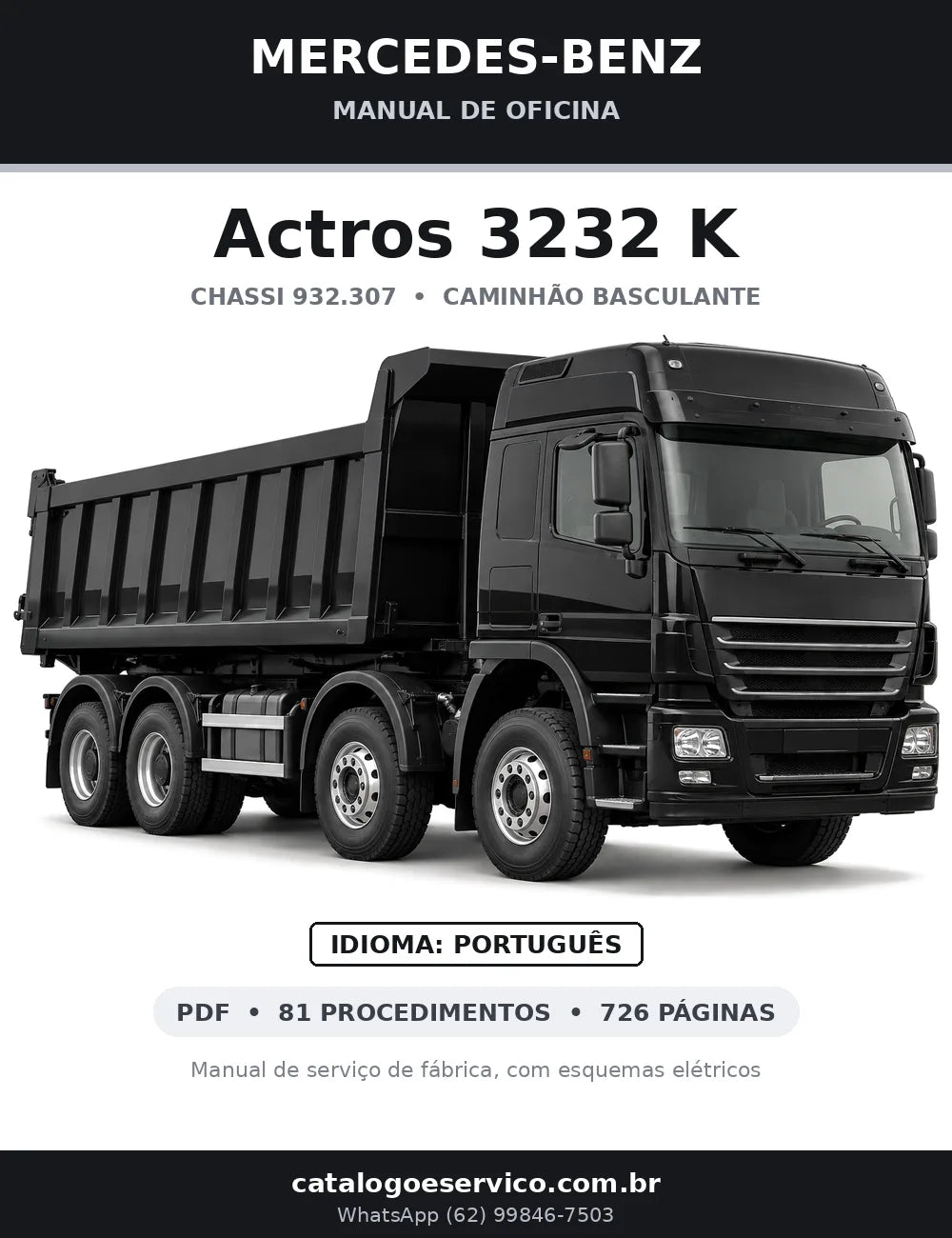Capa do manual de oficina Mercedes-Benz Actros 3232 K