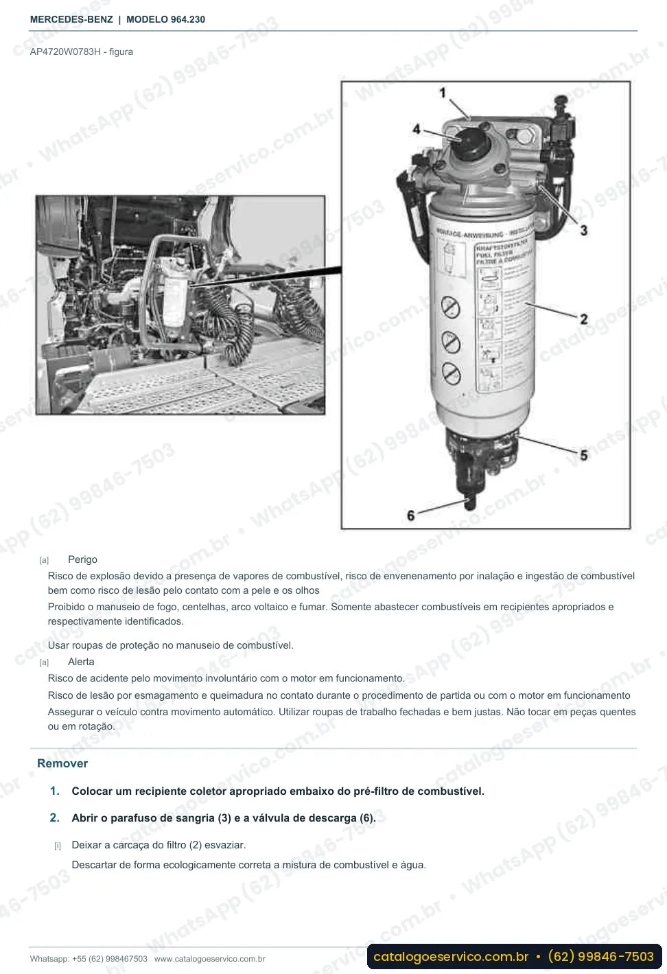 Página de procedimento do manual de oficina Mercedes-Benz Actros 3233 K