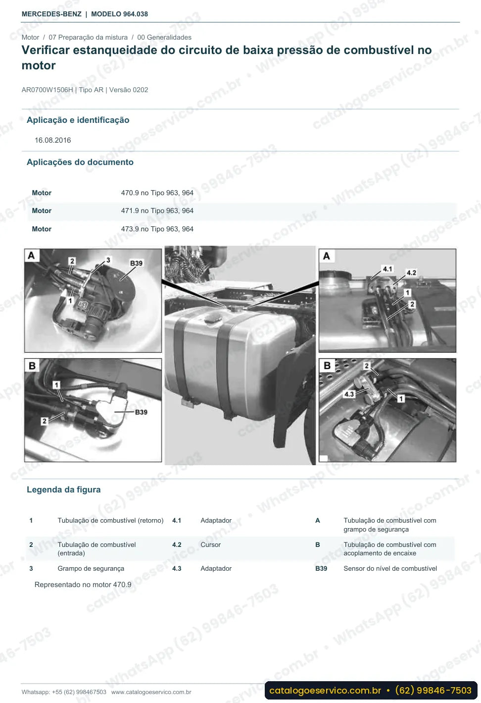 Página de procedimento do manual de oficina Mercedes-Benz Actros 3233 L