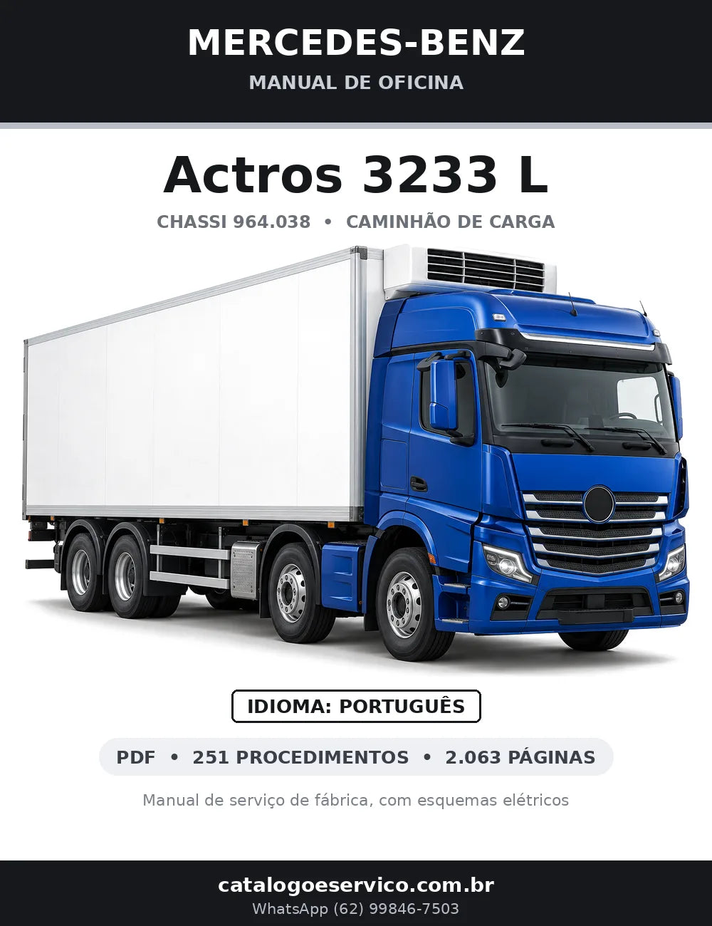Capa do manual de oficina Mercedes-Benz Actros 3233 L