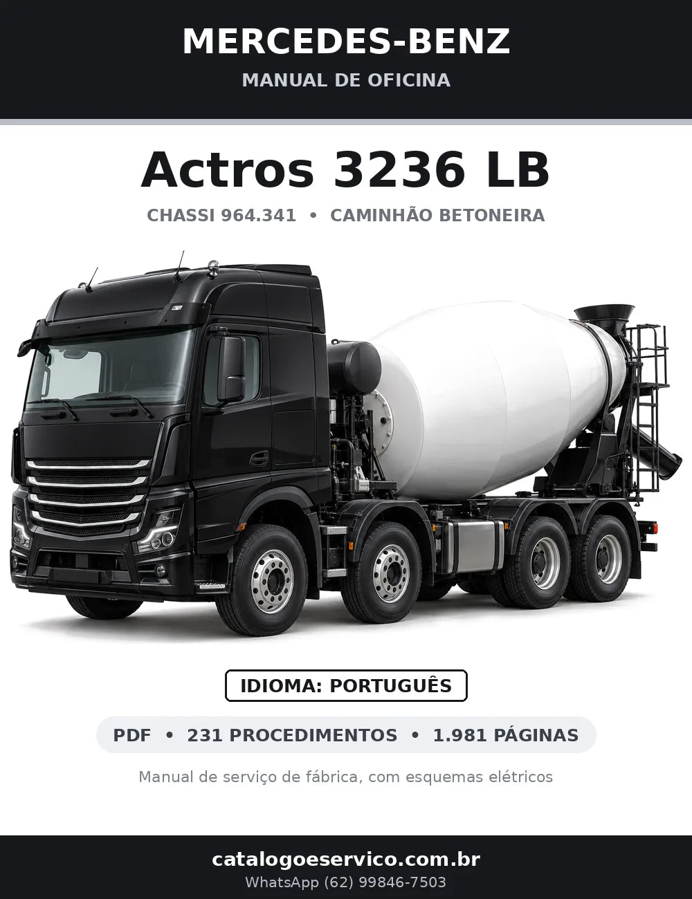 Capa do manual de oficina Mercedes-Benz Actros 3236 LB