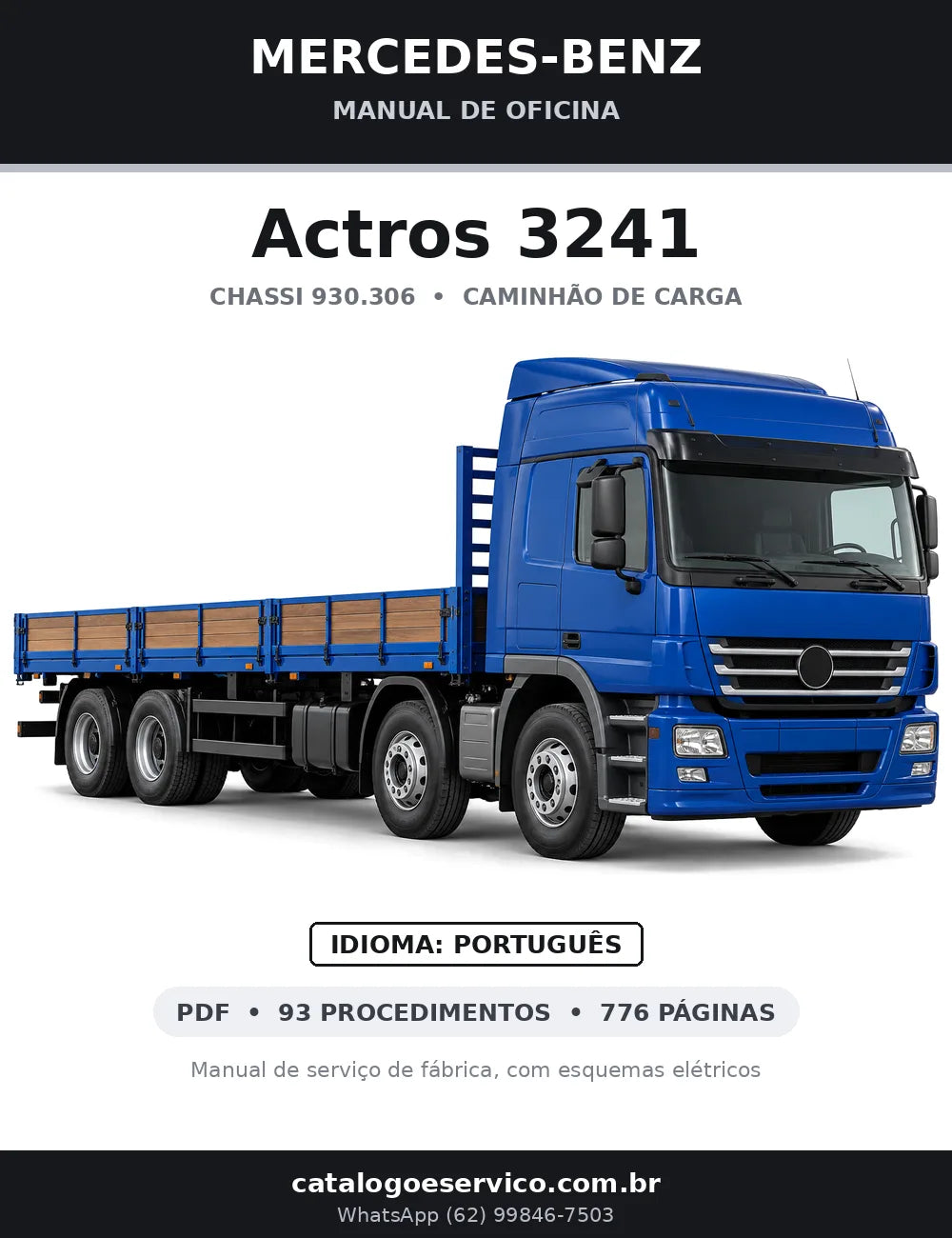 Capa do manual de oficina Mercedes-Benz Actros 3241