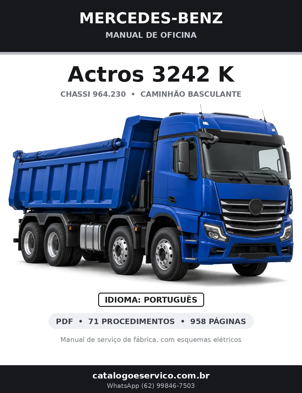 Capa do manual de oficina Mercedes-Benz Actros 3242 K