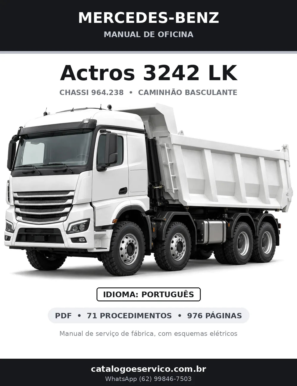 Capa do manual de oficina Mercedes-Benz Actros 3242 LK