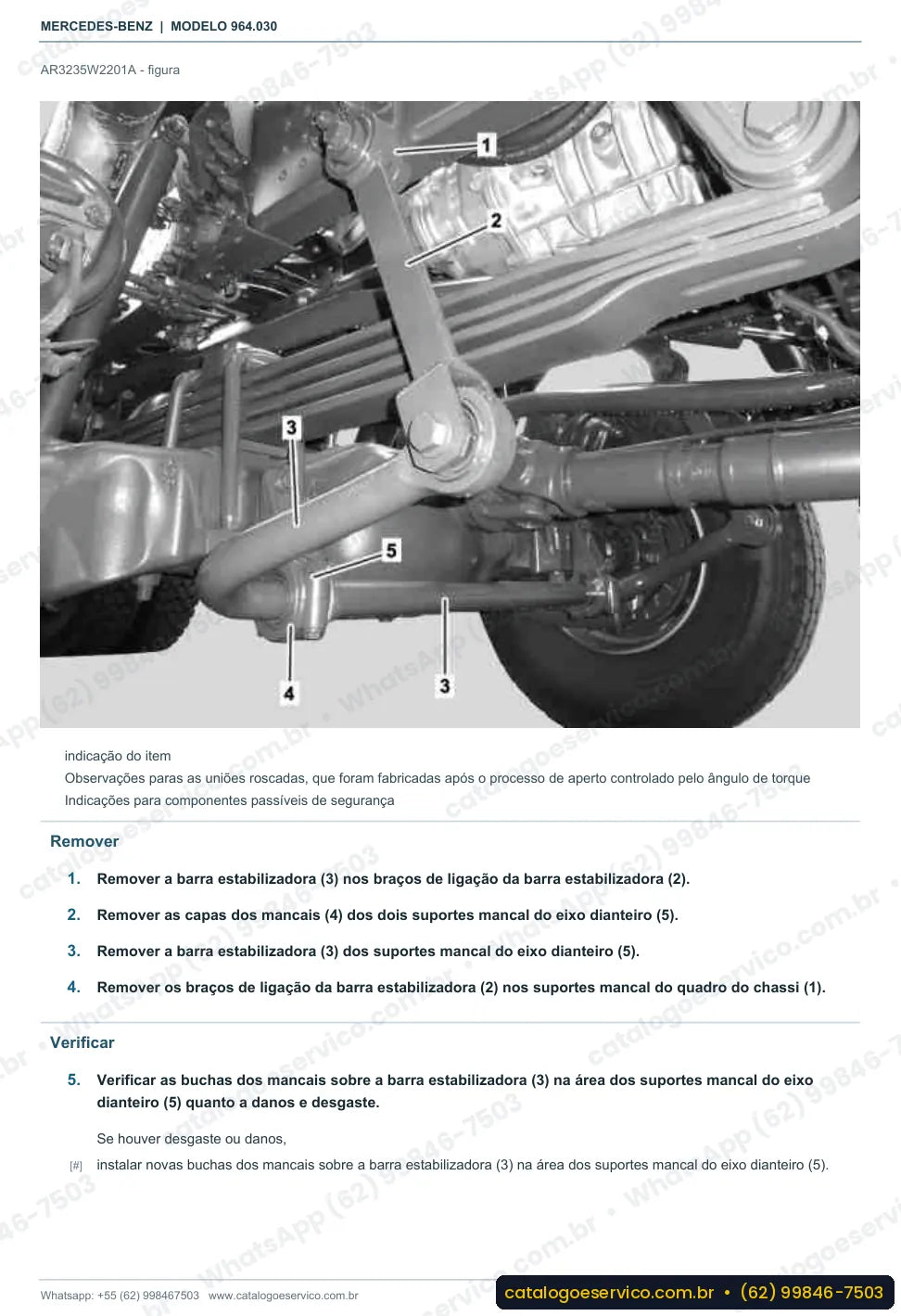 Página de procedimento do manual de oficina Mercedes-Benz Actros 3242