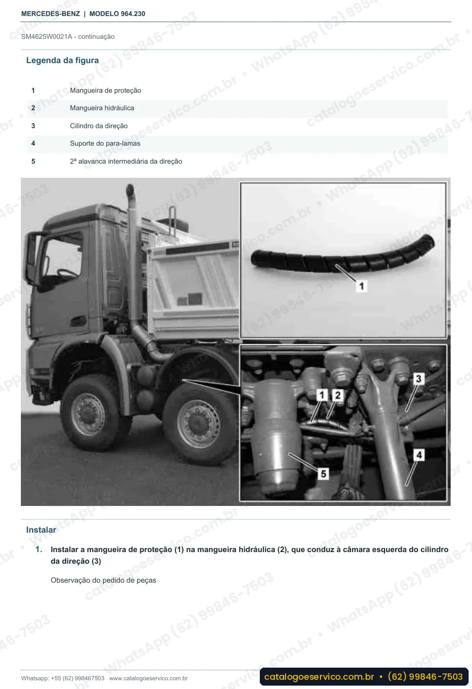 Página de procedimento do manual de oficina Mercedes-Benz Actros 3246 K