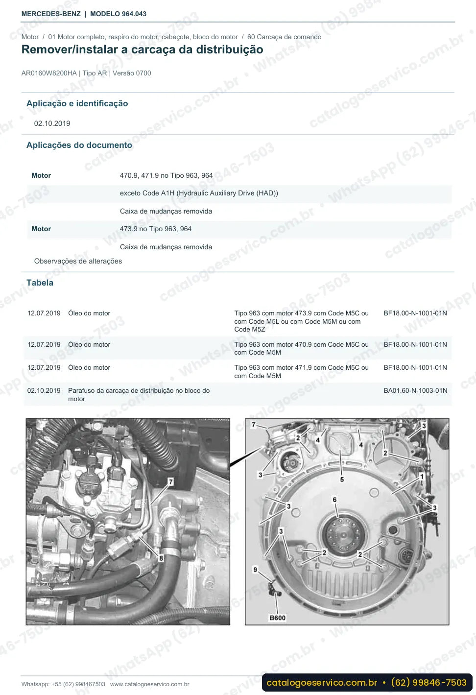 Página de procedimento do manual de oficina Mercedes-Benz Actros 3248 C