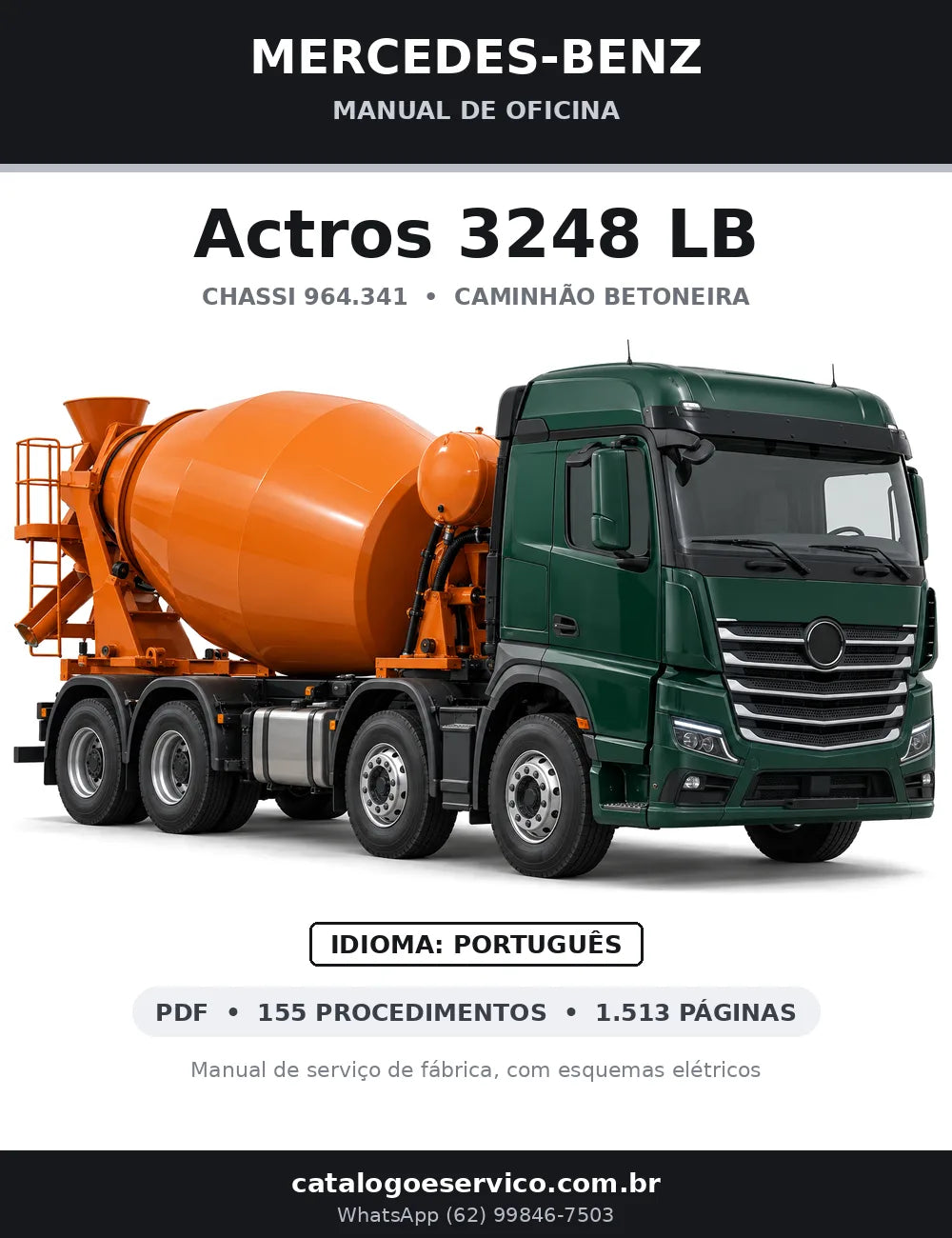 Capa do manual de oficina Mercedes-Benz Actros 3248 LB