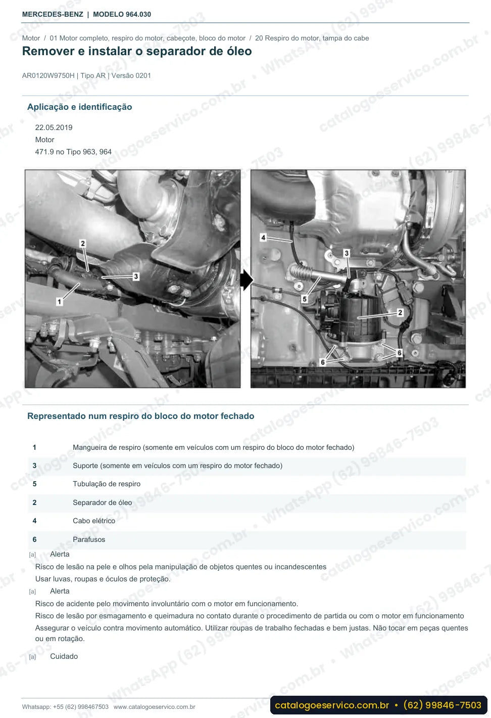 Página de procedimento do manual de oficina Mercedes-Benz Actros 3248
