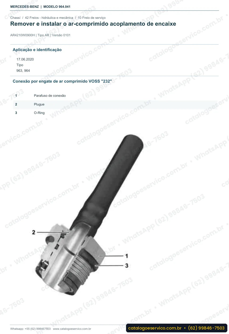 Página de procedimento do manual de oficina Mercedes-Benz Actros 3253 L