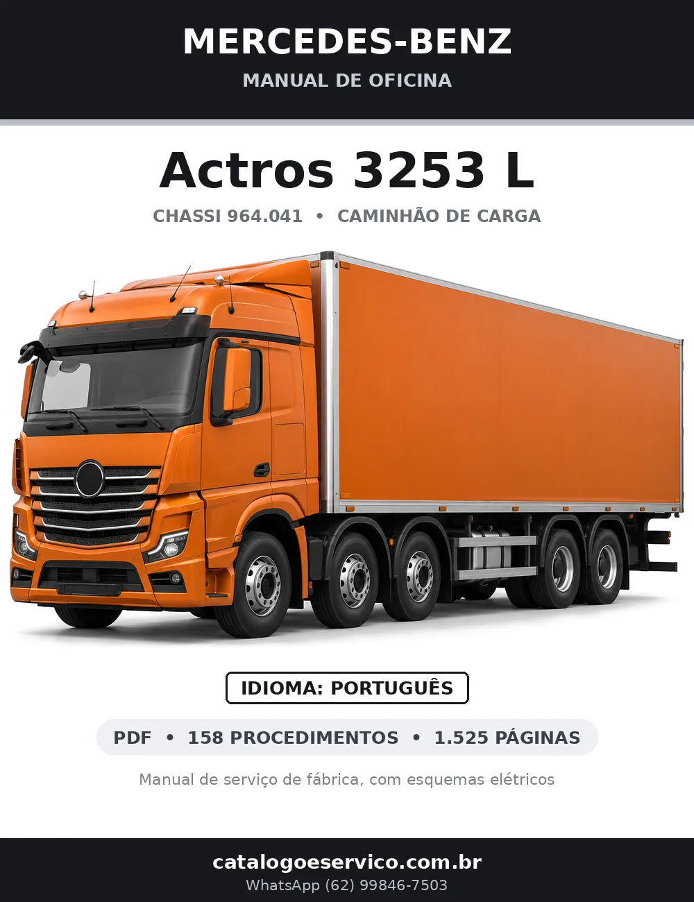 Capa do manual de oficina Mercedes-Benz Actros 3253 L