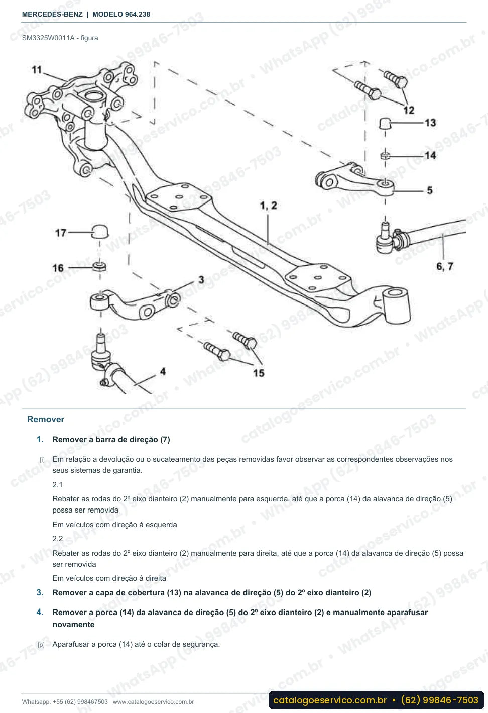 Página de procedimento do manual de oficina Mercedes-Benz Actros 3253 LK