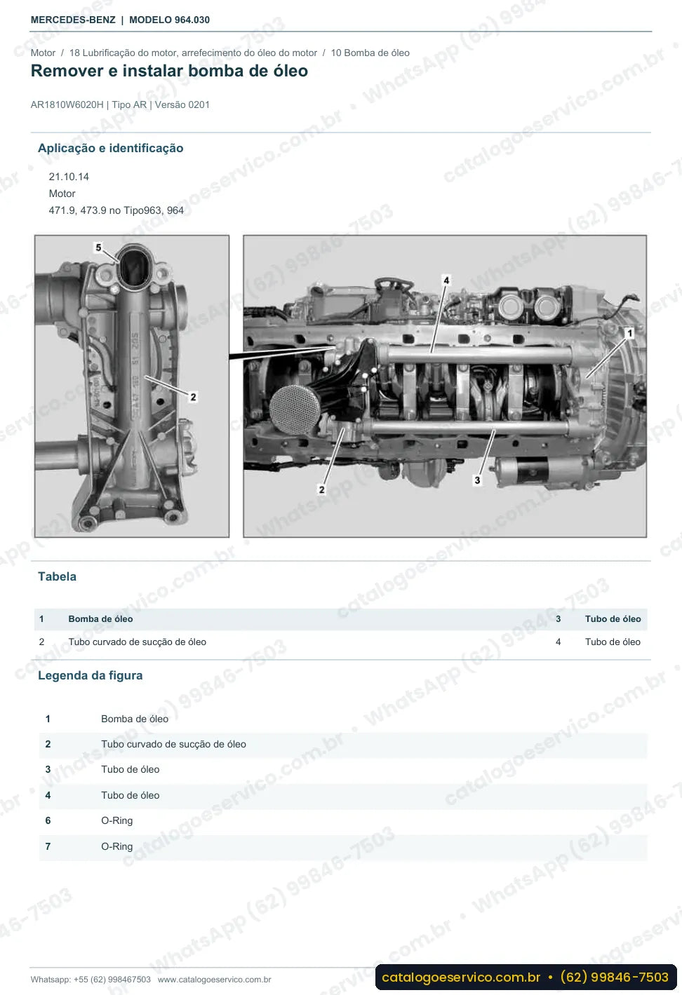 Página de procedimento do manual de oficina Mercedes-Benz Actros 3253