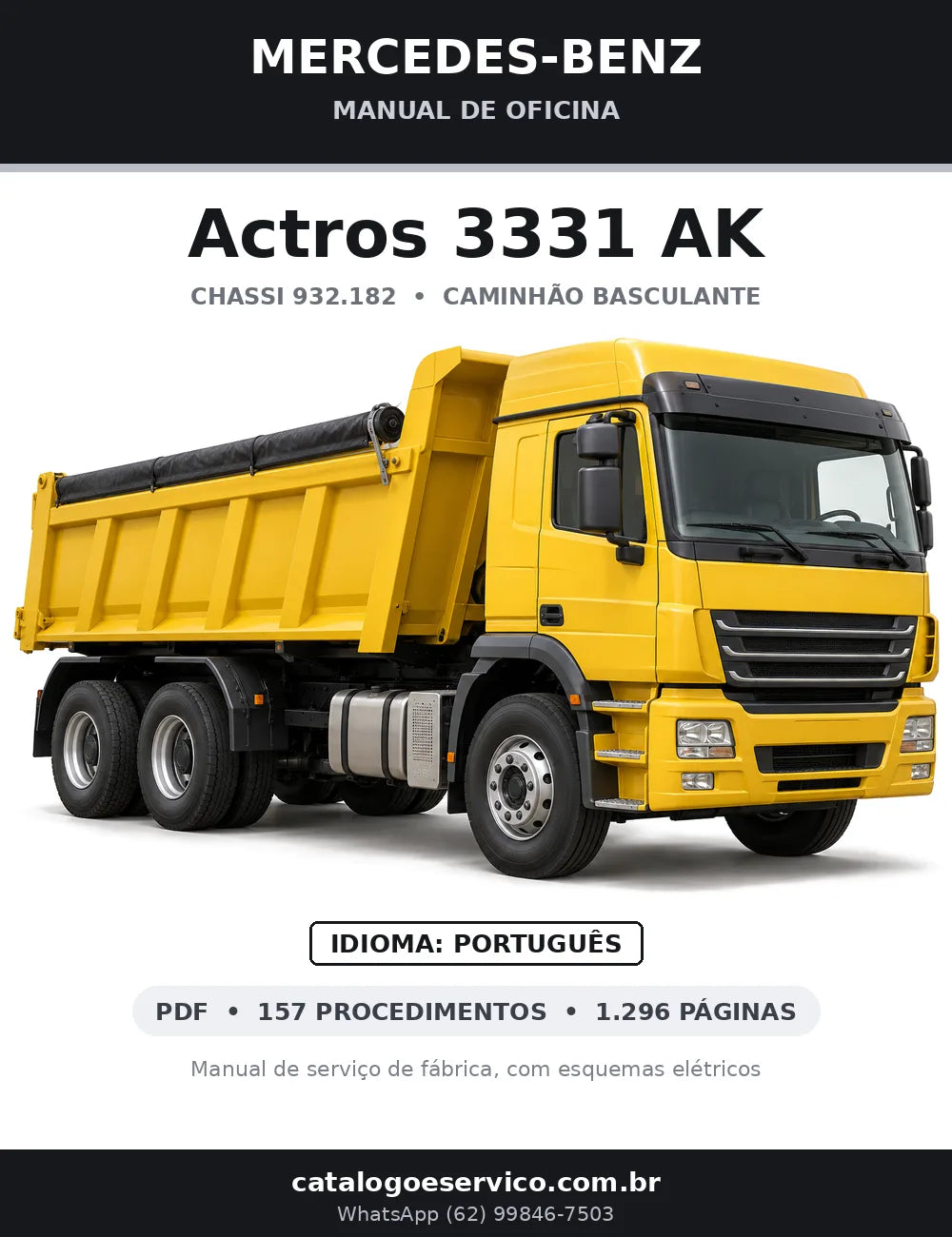 Capa do manual de oficina Mercedes-Benz Actros 3331 AK
