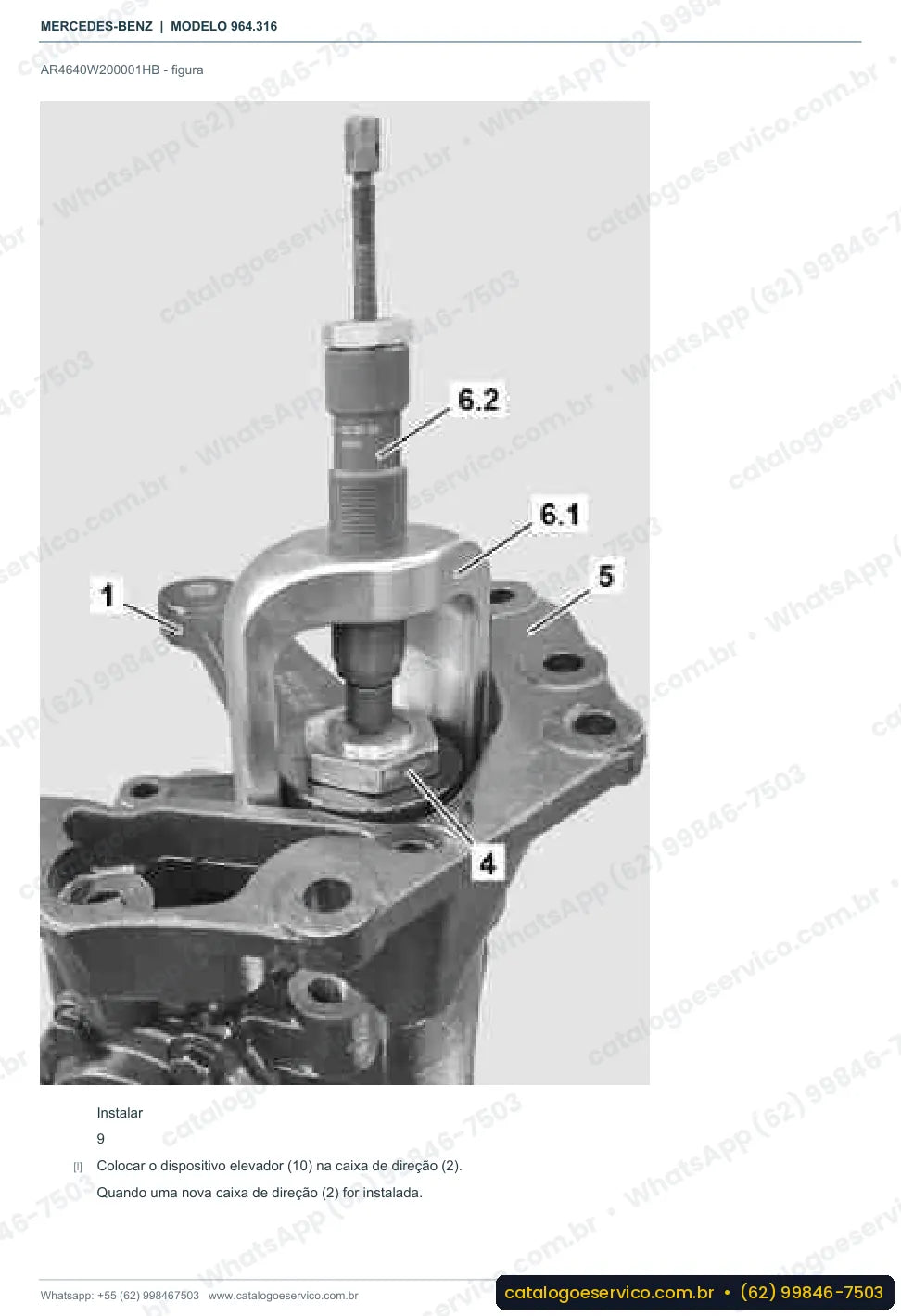 Página de procedimento do manual de oficina Mercedes-Benz Actros 3332 B