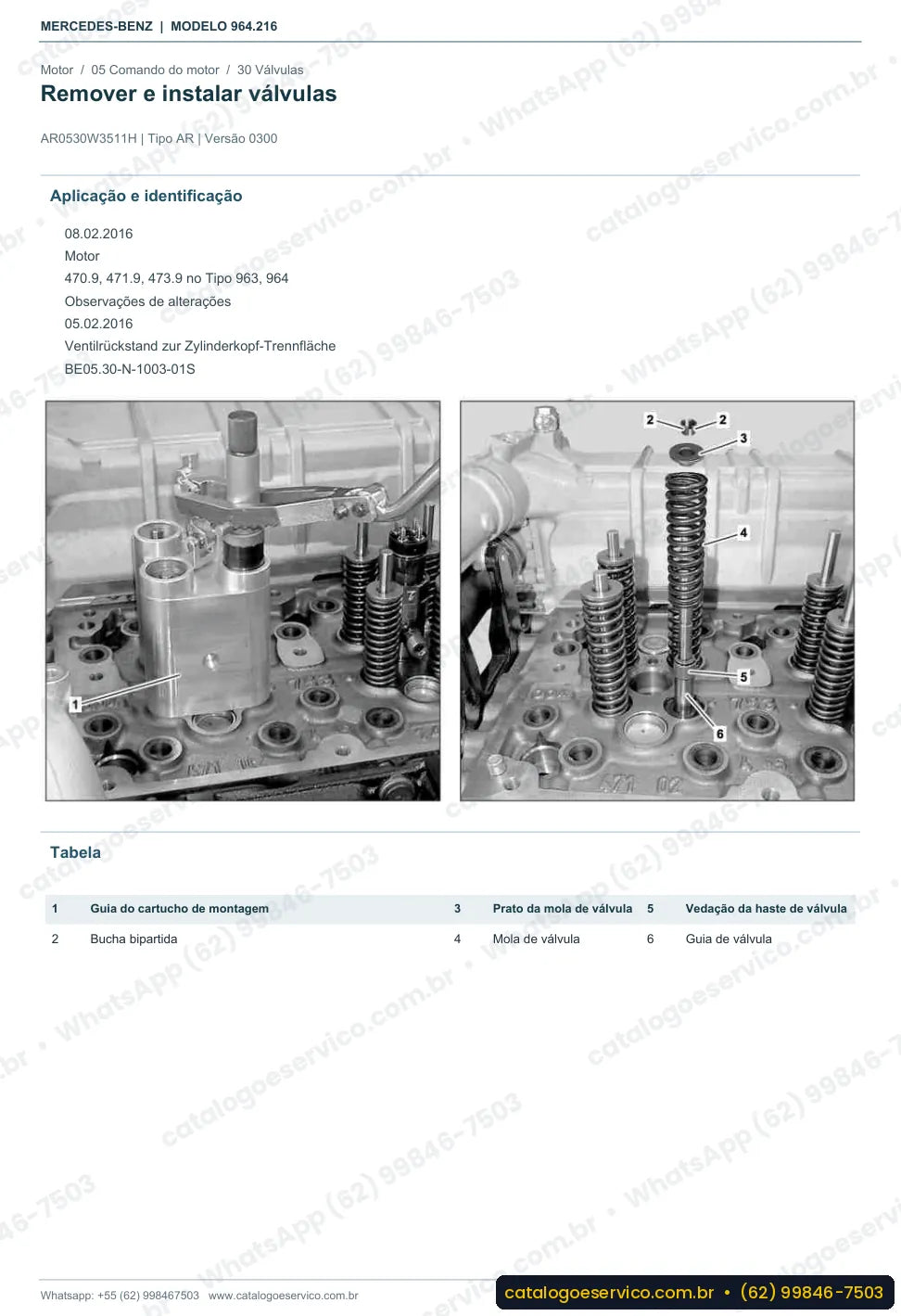 Página de procedimento do manual de oficina Mercedes-Benz Actros 3333 K